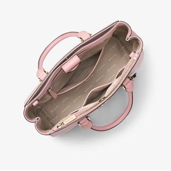 * NWT MICHAEL Michael Kors Kellen Saffiano Leather Satchel Bag, Blossom - Picture 7 of 13